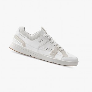 Tenis On THE ROGER Clubhouse Hombre Blancos Marrom | 26179-PKYM