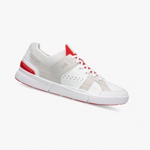 Tenis On THE ROGER Clubhouse Hombre Blancos Rojos | 97421-HUAP