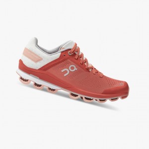 Tenis Para Correr En Carretera On Cloudsurfer 6 Mujer Rojos Rosas | 73824-BJEN