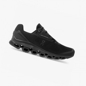 Tenis Para Correr En Carretera On Cloudstratus Hombre Negros | 49730-MFIQ