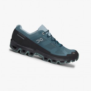 Tenis Trail Running On Cloudventure Impermeables Hombre Azules | 34182-UHAD