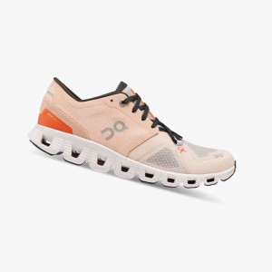 Tenis Training On Cloud X 3 Mujer Rosas Marrom | 89345-DCTX