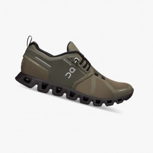 Tenis para Correr On Cloud 5 Impermeables Mujer Verde Oliva Negros | 17025-PNHR
