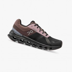 Tenis para Correr On Cloudrunner Impermeables Mujer Negros Morados | 67839-PXDJ