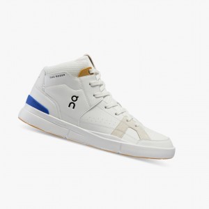 Tenis para Correr On THE ROGER Clubhouse Mid Hombre Blancos Azules | 15937-MEGQ